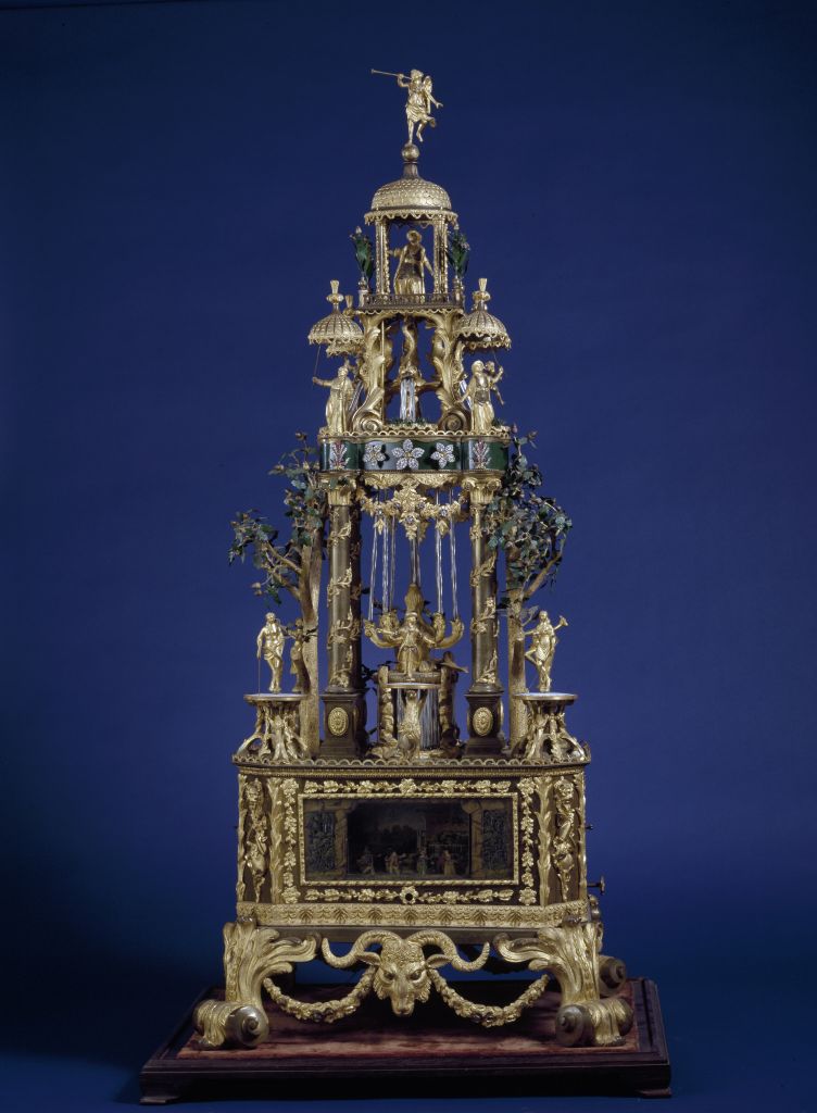 铜镀金人指时刻分钟